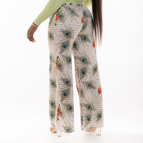 Floral Print Wide Leg Pant Set